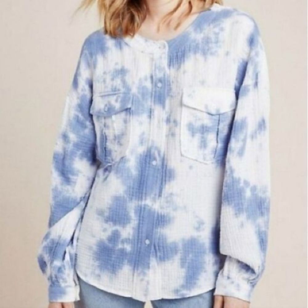 Anthropologie Eri + Ali Anya Tie Dye Cotton Gauze Top NWT